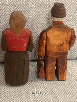 Vintage Folk Art Wood Carving Signed Axel M Peterson