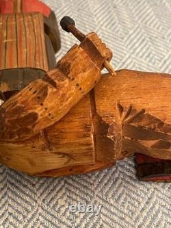 Vintage Folk Art Wood Carving Signed Axel M Peterson