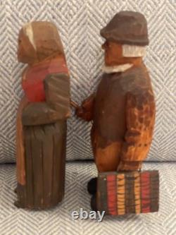 Vintage Folk Art Wood Carving Signed Axel M Peterson