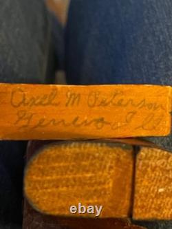 Vintage Folk Art Wood Carving Signed Axel M Peterson