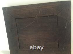 Vintage Folk Art Wood Picture Frame Stars Shields Cannons Hand Carved 8 x 10