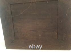 Vintage Folk Art Wood Picture Frame Stars Shields Cannons Hand Carved 8 x 10