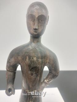 Vintage Folk Art Wooden Hand Carved Statue