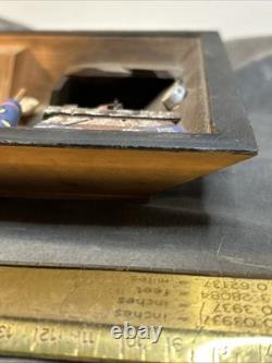 Vintage German 3D Wood Carving Shadow Box Diorama Music Box Folk Art 7x9