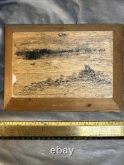 Vintage German 3D Wood Carving Shadow Box Diorama Music Box Folk Art 7x9