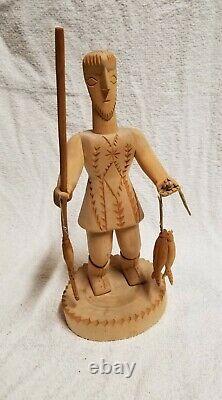 Vintage Gloria Lopez Cordova of New Mexico Wood Carving Folk Art of San Rafael