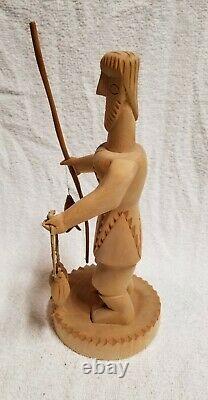 Vintage Gloria Lopez Cordova of New Mexico Wood Carving Folk Art of San Rafael