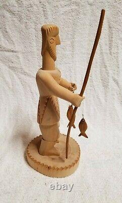 Vintage Gloria Lopez Cordova of New Mexico Wood Carving Folk Art of San Rafael