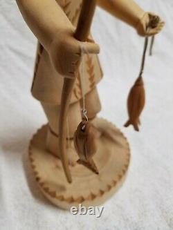 Vintage Gloria Lopez Cordova of New Mexico Wood Carving Folk Art of San Rafael