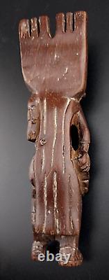 Vintage Guatemala Folk Art Carved Wood Warrior Slingshot 6 Ancient & Amazing