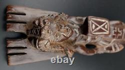 Vintage Guatemala Folk Art Carved Wood Warrior Slingshot 6 Ancient & Amazing