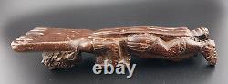 Vintage Guatemala Folk Art Carved Wood Warrior Slingshot 6 Ancient & Amazing