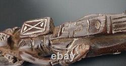 Vintage Guatemala Folk Art Carved Wood Warrior Slingshot 6 Ancient & Amazing