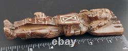 Vintage Guatemala Folk Art Carved Wood Warrior Slingshot 6 Ancient & Amazing