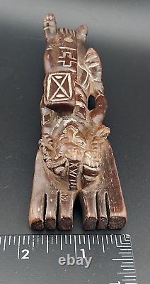 Vintage Guatemala Folk Art Carved Wood Warrior Slingshot 6 Ancient & Amazing