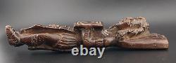 Vintage Guatemala Folk Art Carved Wood Warrior Slingshot 6 Ancient & Amazing