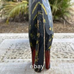 Vintage Guatemalan Hand Carved Wood Folk Art Dog or Cat 14 Figurine Sculpture