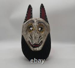 Vintage Guatemalan Mayan Folk Art Carved Wood Mask Wolf/dog 12.5'' X 6.25'