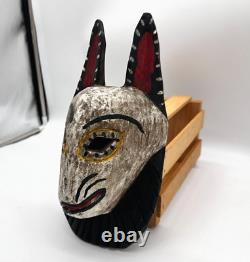 Vintage Guatemalan Mayan Folk Art Carved Wood Mask Wolf/dog 12.5'' X 6.25'