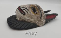 Vintage Guatemalan Mayan Folk Art Carved Wood Mask Wolf/dog 12.5'' X 6.25'