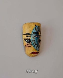 Vintage Guerrero Mexico Hand Carved Wooden Folk Art Double Face Mask