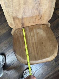 Vintage Hand Carved African Birthing Chair Primitive Tribal Hardwood Folk Art