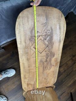 Vintage Hand Carved African Birthing Chair Primitive Tribal Hardwood Folk Art