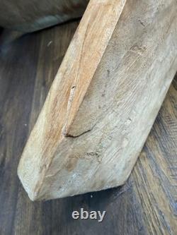 Vintage Hand Carved African Birthing Chair Primitive Tribal Hardwood Folk Art