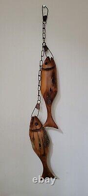 Vintage Hand Carved Driftwood Fish Wall Hanging Sculpture Folk Art RBrandt 96