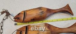 Vintage Hand Carved Driftwood Fish Wall Hanging Sculpture Folk Art RBrandt 96