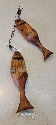 Vintage Hand Carved Driftwood Fish Wall Hanging Sculpture Folk Art RBrandt 96