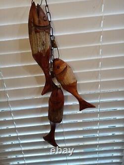 Vintage Hand Carved Driftwood Fish Wall Hanging Sculpture Folk Art R Brandt 96