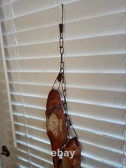 Vintage Hand Carved Driftwood Fish Wall Hanging Sculpture Folk Art R Brandt 96