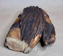 Vintage Hand-Carved Dual-Head Rastafarian Bust Jamaica 1970s Rare Folk Art