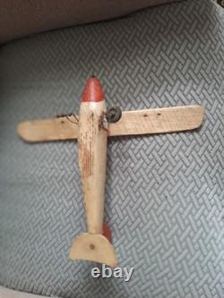 Vintage Hand Carved Folk Art Airplane