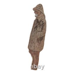 Vintage Hand-Carved Folk Art Sea Captain Fisherman Wooden Wall Hanging Sign