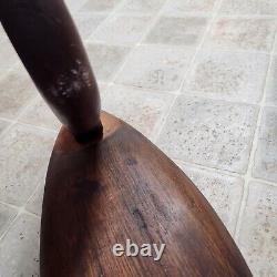 Vintage Hand Carved Goose Folk Art Swan Stained Wooden Signed by Artist ROUX