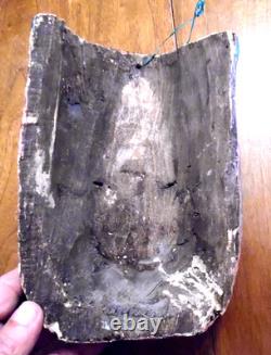 Vintage Hand Carved & Hand Painted Guerrero Mexico Nahua Wood Folk Art Mask
