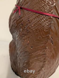 Vintage Hand Carved Happy Black Bear Wood Sculpture Rustic Folk Art Statue 16