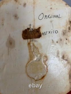 Vintage Hand-Carved Mexican Art Owl, Hand Painted Wood Sculpture Lovely piece