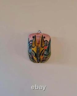 Vintage Hand Carved Painted Central American Folk Art Mask