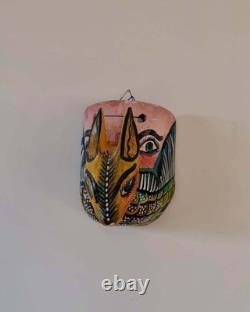 Vintage Hand Carved Painted Central American Folk Art Mask
