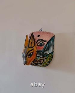 Vintage Hand Carved Painted Central American Folk Art Mask