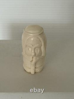 Vintage Hand-Carved Polish Miniature Male Head Bust Artesian Figurine Numbered