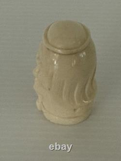 Vintage Hand-Carved Polish Miniature Male Head Bust Artesian Figurine Numbered