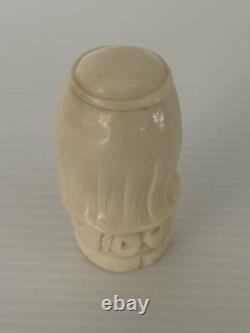 Vintage Hand-Carved Polish Miniature Male Head Bust Artesian Figurine Numbered