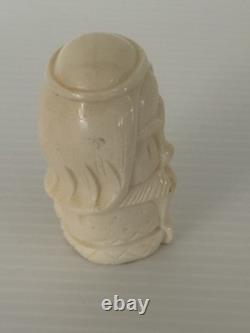 Vintage Hand-Carved Polish Miniature Male Head Bust Artesian Figurine Numbered