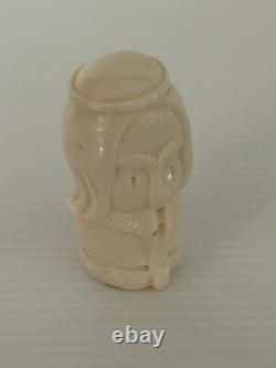 Vintage Hand-Carved Polish Miniature Male Head Bust Artesian Figurine Numbered