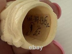 Vintage Hand-Carved Polish Miniature Male Head Bust Artesian Figurine Numbered