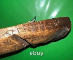 Vintage Hand Carved Saint LuciaMask Signed Wood OOAK Folk art Carving 14.5